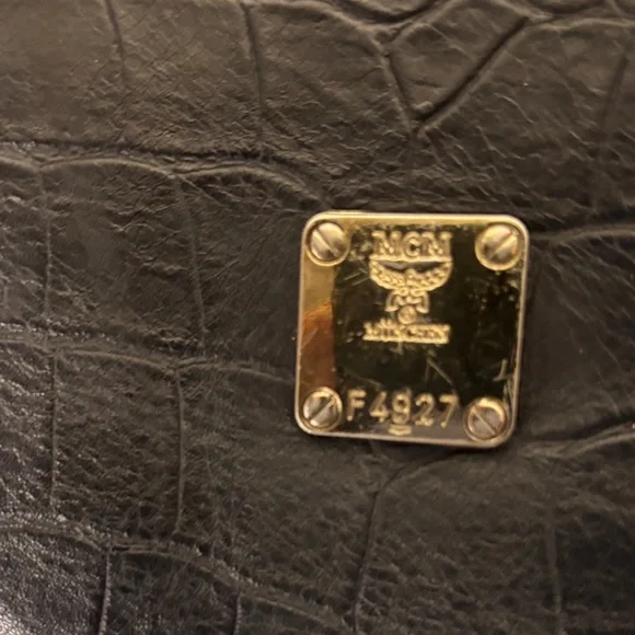MCM Black Croc-Embossed Tote - Picture 2 of 10